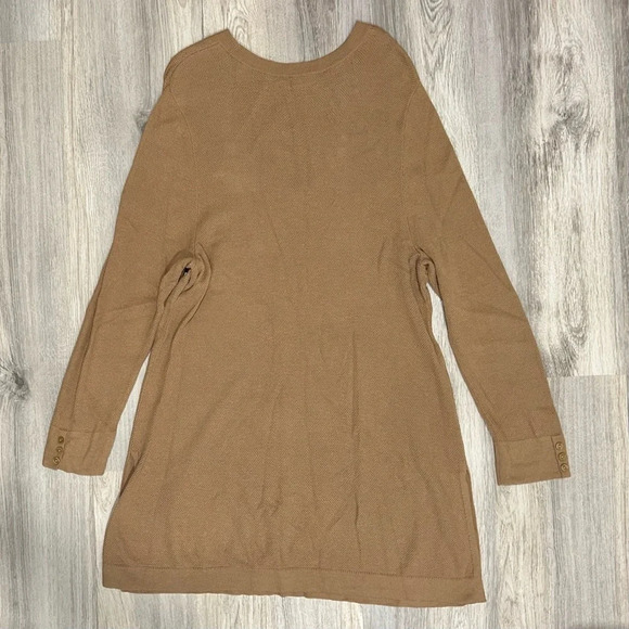 J. Jill Lightweight Knit Long Tunic Sweater Top Button Sleeve Side Slit Size XL - Picture 7 of 10